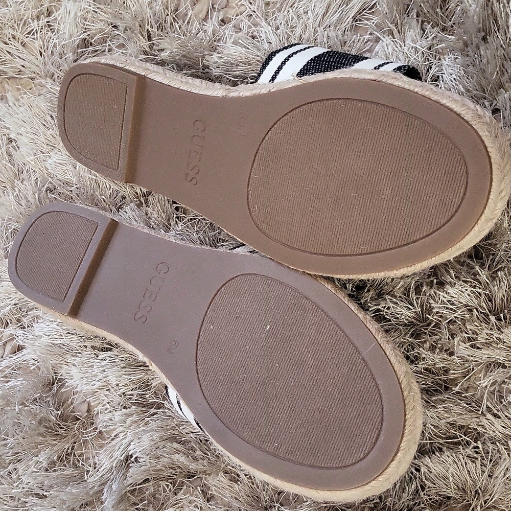 GUESS Women's Black and White Slide Sandals - Picture 3 of 5